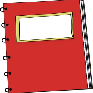 Red Spiral Notebookwith Label PNG image