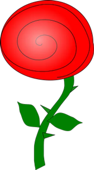 Red Spiral Rose Vector Art PNG image