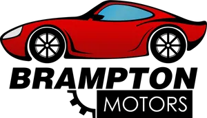 Red Sports Car Brampton Motors Logo
