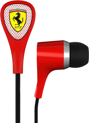 Red Sports Car Brand Earphone PNG image