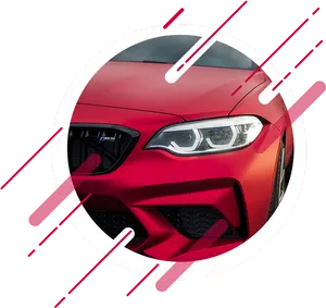 Red Sports Car Front View Dynamic Graphic