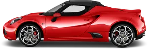 Red Sports Car Side View PNG image