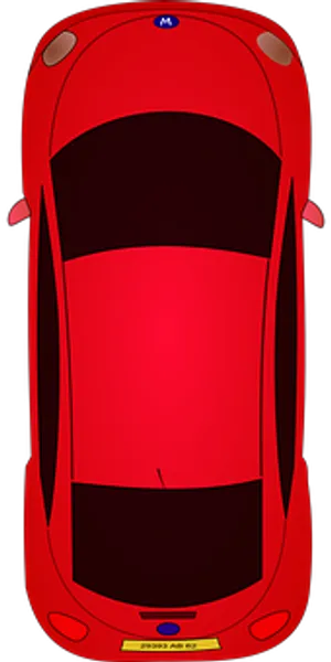 Red Sports Car Top View