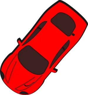 Red Sports Car Top View Illustration PNG image