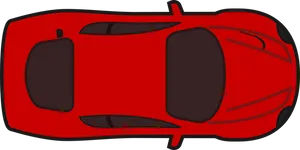 Red Sports Car Top View Vector PNG image