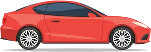 Red Sports Car Vector Illustration PNG image