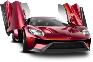 Red Sports Car With Doors Open PNG image