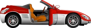 Red Sports Car With Open Door PNG image