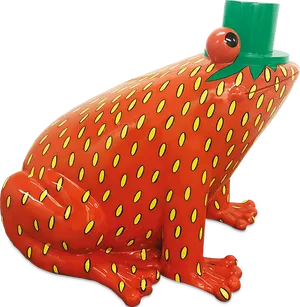 Red Spotted Frog Sculpture