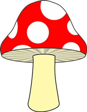 Red Spotted Mushroom Cartoon PNG image