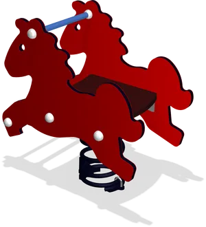 Red Spring Rocking Horse Playground Equipment PNG image