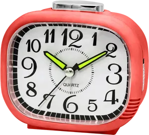 Red Square Quartz Alarm Clock PNG image