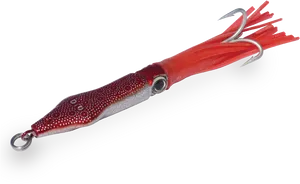 Red Squid Fishing Lure PNG image