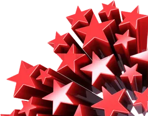 Red Star Cluster Abstract PNG image