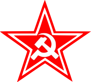 Red Star Hammer Sickle Logo PNG image