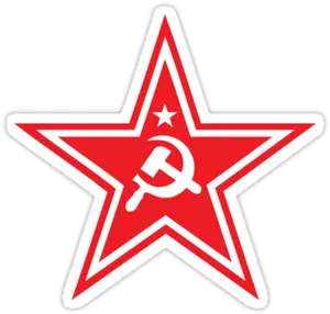 Red Star Logowith Hammerand Sickle PNG image