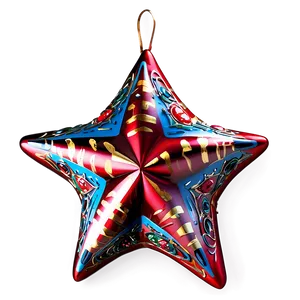 Red Star Ornament PNG Hss