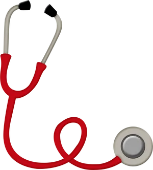 Red Stethoscope Black Background