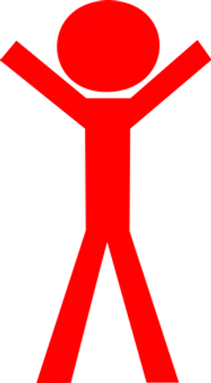 Red Stick Figure Graphic
