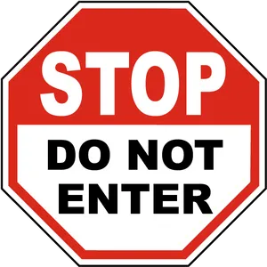 Red Stop Do Not Enter Sign PNG