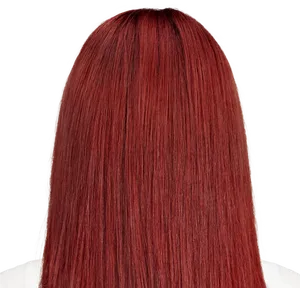 Red Straight Hair Wig Back View PNG image