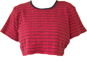Red Striped Cropped Blouse PNG image
