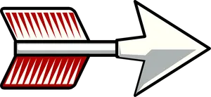 Red Striped Flat Arrow Clipart PNG image