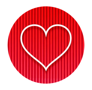 Red Striped Love Heart Circle PNG image