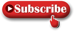 Red Subscribe Buttonwith Cursor Icon PNG image