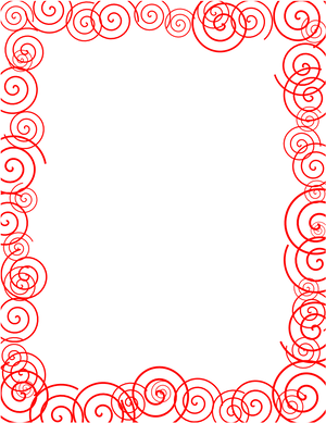 Red Swirl Decorative Border PNG image