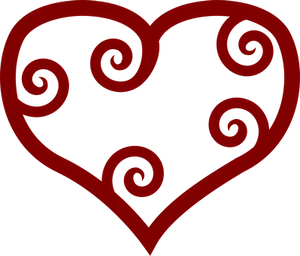 Red Swirl Heart Design