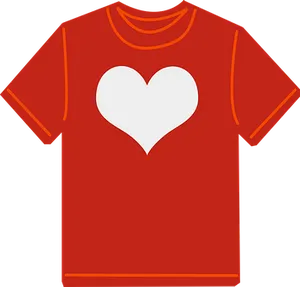 Red T Shirt With White Heart Graphic PNG image