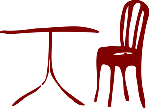 Red Tableand Chair Clipart PNG image