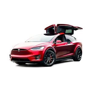 Red Tesla Model X Profile Png Gxo97 PNG image