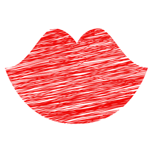 Red Textured Lips Icon