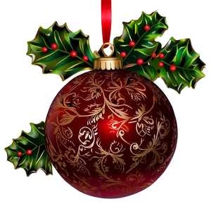 Red Textured Ornament PNG 1