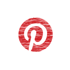 Red Textured Pinterest Logoon Black Background