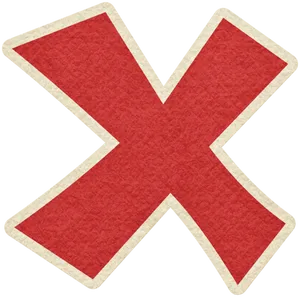 Red Textured X Mark PNG image