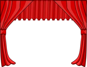 Red Theater Curtains Vector PNG image