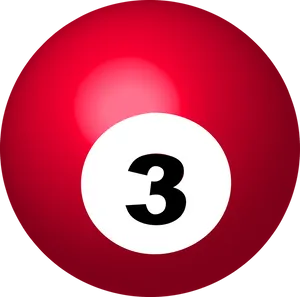 Red Three Billiard Ball PNG image
