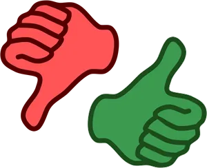 Red Thumbs Down Green Thumbs Up