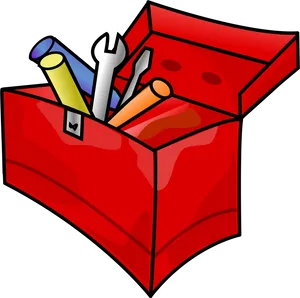 Red Toolbox Cartoon PNG image