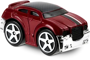 Red Toy Car White Stripes PNG