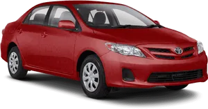 Red Toyota Corolla Sedan Profile View PNG image