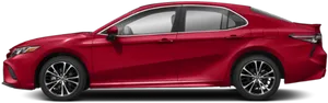 Red Toyota Sedan Side View PNG image