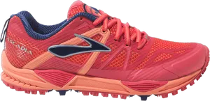 Red Trail Running Shoe PNG