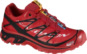 Red Trail Running Shoe Side View PNG image