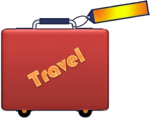 Red Travel Suitcase Emoji PNG image