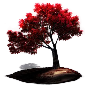 Red Tree Against Cityscape Png 48 PNG image