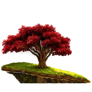 Red Tree By The River PNG 14